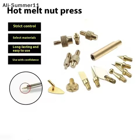 【A6L】7/9/10Pcs Heat Insert Nut Iron Tip M2 M3 M4 M5 M6 M8 Brass Thread Embedded Kit Tool For Plastic