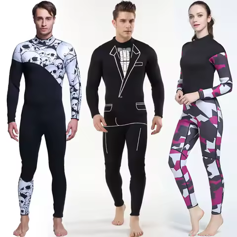 3mm Neoprene Full Body Man Diving Suit Surf Wear Long Sleeved Pants Wetsuit One-piece Diving Suit Ma