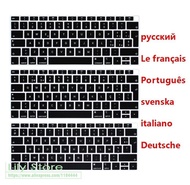Portuguese French Italian German Swedish Russian Language Keyboard Skin Cover for MacBook Air 13 Inch 2018  A1932 Touch ID Basic Keyboards