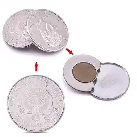 Magnetic Flipper Coin Butterfly Coin (US half Dollar Copy) Magic Tricks Magician Close Up Illusions 