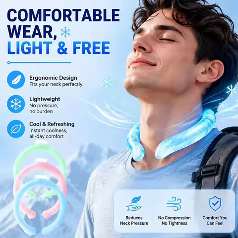 Summer Neck Cooling Ring Portable Reusable Neck Massager Cool Neck Ring Sunstroke Prevention Fitness