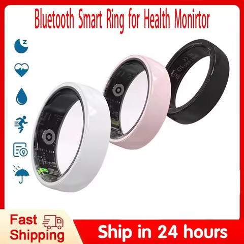 R12 Smart Ring 5ATM Waterproof with Charging Case Women Men Heart Rate Sleep Monitor Sport SmartRing