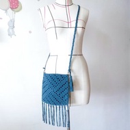 流蘇斜背包 肩背包 編織包