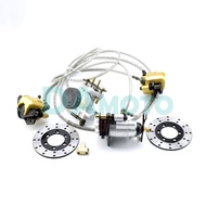 Go kart part Hydraulic Front Rear Brake Calipers Pad Assembly System &amp; brake disc for 150cc 250cc ATV Quad Dirt Bike Dun