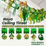 HOFS Raya Hanging Tinsel 2Meter Long Ceiling Deco Banner Party Garland Hiasan Siling Dinding Raya Aidilfitri 2024