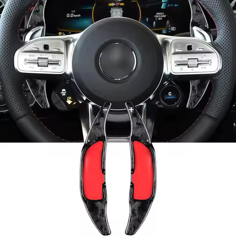 Carbon Fiber Steering Wheel Paddle Shifter Extension for Benz AMG CLA35 CLA45 GLC43 C43 C63 S63 G63 