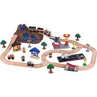 KidKraft Bucket Top Mountain Train Set with 61 Pieces, Magnetic Train, Wooden Tracks and Storage,Gift for Ages 3+
