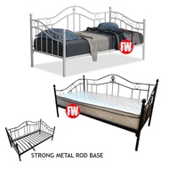 SINGLE METAL DAYBED FRAME / BLACK OR WHITE COLOUR SINGLE METAL DAY BED FRAME