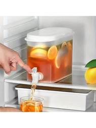 1個冰箱冷水壺,夏季冷卻大容量水果茶壺,家用耐高溫飲料桶,帶水龍頭冰水果汁桶,廚房用品,酒吧用品