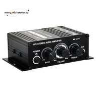 -270 AK270 12V  HIFI Power Amplifier Audio Home Car Theater Amplifier 2 Channel Amplifier USB/SD AUX