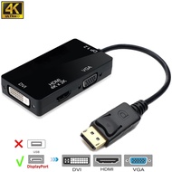 DP1.2 Adapter Displayport To 4K HDMI-compatible Dvi Vga Converter Gold Plated for HP/DELL Laptop PC HDTV Monitor Projector