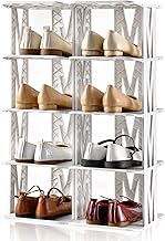 Amllas 10 Tier Shoe Rack for Closet, Narrow Stackable Shoe Racks for Women Kids, Shoe Organizer for Entryway, Small Shoe Storage Space Saver