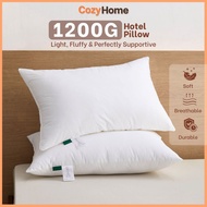 CozyHome 1000G / 1200G Premium 100% Cotton Hotel Pillow Bantal 5Star Hotel Cotton Microfiber APS APT
