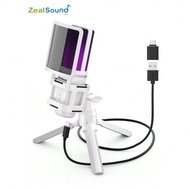 ไมโครโฟนแบบคอนเดนเซอร์เล่นเกม ZealSound แบบ USB พร้อมไฟ RGB - เสียบเล่นได้ทันที สำหรับ PC,, โทรศัพท์