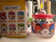 香港7-11 line friends x Sanrio little twins star CONY 零食玻璃樽