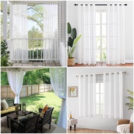 Simple Solid Colour Curtains Yard Shade Sun Protection Curtain Home Decor