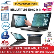 DELL LATITUDE 5300 2-IN-1 BUSINESS LAPOP (CORE i5-8TH GEN, 32GB RAM DDR4, 2TB SSD,13.3" FULL HD TOUC