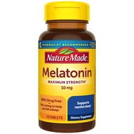 Nature Made Melatonin 10mg Maximum Strength Tablets, 100% Drug Free Sleep Aid for Adults, 70 Count, 