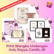 Print Undangan Blangko Avis 100 - 105 | Termasuk Cetak Murah | Bonus Label dan Plastik