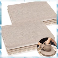 (DVPC) 2Pcs Pottery Linen Cloth Hessian Clay Sculpture Tool Washable Reusable Drop Cloth for Paint P