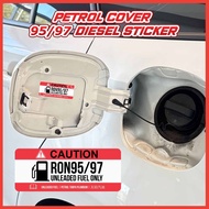 Car Petrol Cover Sticker RON95 RON97 Diesel Only Label | Fuel Cap Warning Decal
