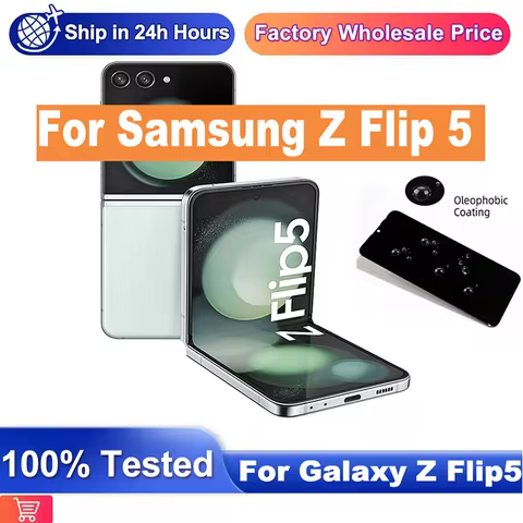 Test AMOLED For 6.7" For Samsung Galaxy Z Flip5 Display Touch Screen Digitizer with frame Digitize A