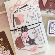 手繪斜紋 A6 活頁本 / 同款收納盒兩件 / 辦公手帳禮物