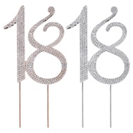 Fir Diamante for Rhinestone Number 18 Cake Topper For 18th Birthday Wedding Annivers