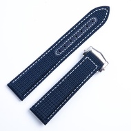 ♔ 20mm 22mm Nylon Canvas Watch Band For Omega Strap Seamaster 300 AT150 Fabric Leather AQUA TERRA 15