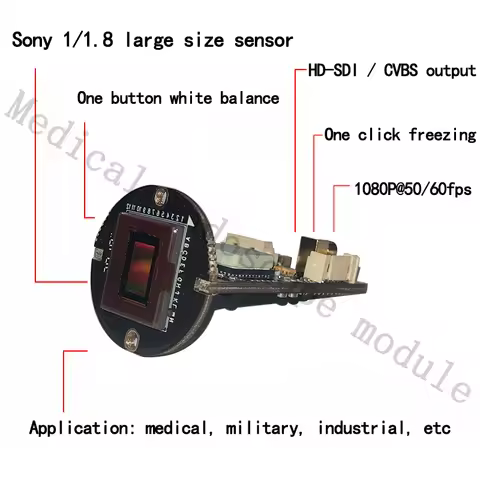 1/2 IMX385 1080P 60FPS HD-SDI Camera Medical Endoscope Camera PCB module supports one-click freezing