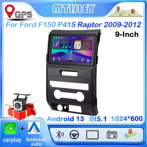 2+64G 9"Android13 Car Radio Stereo For Ford F150 P415 Raptor 2009-2012 Multimedia Player Audio GPS C