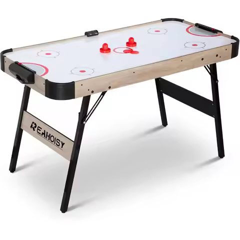 58 Inch oldable Air Hockey Table, LED olding Hockey Table Game Set w/2 Pucks, 2 Pushers, Powerul Mot