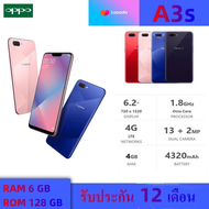 พร้อมส่ง OPPO A3s Ram 4GB Rom64GB / 128GB  เครื่องแท้ 100% รับประกันร้าน 12 เดือน จอ6.2" รองรับทุกเครือข่าย ฟรีอุปกรณ์ครบชุด