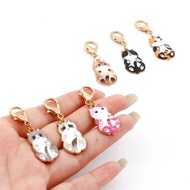 Cute Cartoon Animal Cat Keychain Multicolor Pet Cat Metal Key Ring for Women Men Car Hnadbag Phone C
