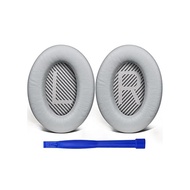 SoloWIT Earpads Ear Cushions Headphone Pads for Bose Quiet Comfort 35 &amp; 35ii (QC35 &amp; QC35ii) Flexible Sheepskin Noise Isolation (Light Grey)
