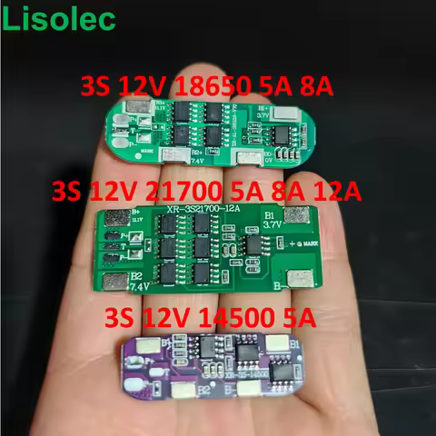3S 21700 11.1V 14500 12V 18650 Li-ion 5A 8A 12A Protection Board Charge Discharge Module Installed o