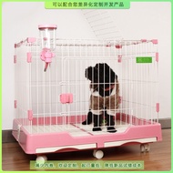 weizhang680With toilet dog cage, pet mesh plastic tray, with dog toilet, cat and dog house, metal toilet carrying wheels