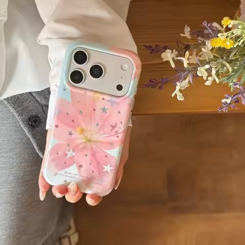 INS Stars Pink Lily Print Phone Case for Infinix Hot Note Zero 70 60i 60 50x 50 40 30 20 12 12i Smar
