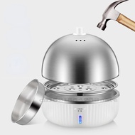 220V Mini Household Electric Egg Steamer Boiler Stainless Steel Automatic Multi Cooker Custard Steaming With Timer