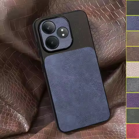 Leather Case For Realme GT6 GT 6T Global Vision Skin feeling Dull Polish Acrylic Cover For Realme GT