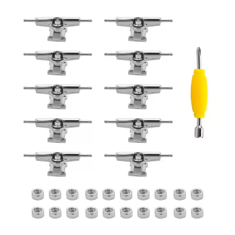 10 Pcs 29mm Fingerboard Trucks Finger Skateboard Deck with Nuts with Spanner Screwdriver for Finger 