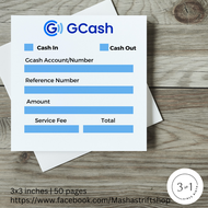 Gcash Cash in Cash out Notepad