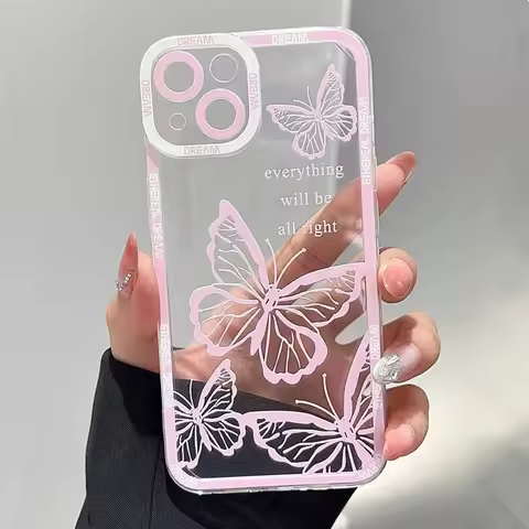 Pink Butterfly Phone Case For OPPO A3 A60 A57 A38 A79 A58 A98 A5 F9 F11 A94 A92 A76 A74 A73 A54 A53 