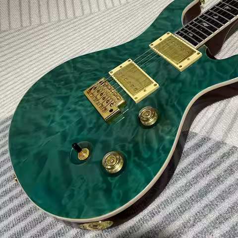 Green PRS Electric Guitar Mahogany Body Rosewood Fingerboard Golden Hardware