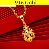Gold 916 Original Singapore Necklace for Women Pendant Chain Jewellery Korean Gold Chain Jewellery