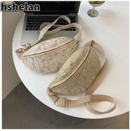 HSHELAN Shoulder Bag, Casual Straw Waist Pack,  Fanny Belt Bag Women Girls