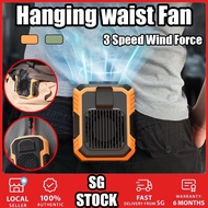 [⭐SG Seller]Portable mini hanging waist fan/outdoor cooling/sports fan/portable neck fan USB charging wearable waist cli