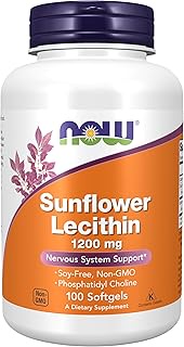 Now Foods Sunflower Lecithin, 1200mg, Softgels, 100ct