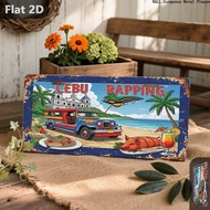 2D [2D Flat] 2D Flat - [2D Flat] 1pc, Vintage Tin Sign, Cebu Jeepney, Outdoor Plaques & Wall Art, Da