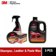 3M™ ผลิตภัณฑ์เคลือบเงาเบาะหนังและไวนิล 39040LT + แชมพูล้างรถ สูตรผสมแวกซ์ 39000W  + 39626LT ขี้ผึ้งเ